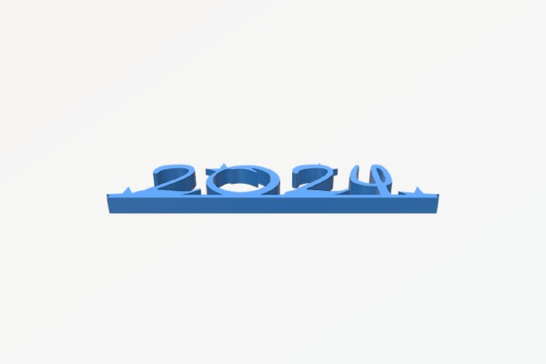 Happy New Year 2024 | 3d print model
