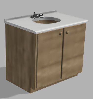 Scale Bathroom Sink and Vanity For Dioramas | 3d print model
