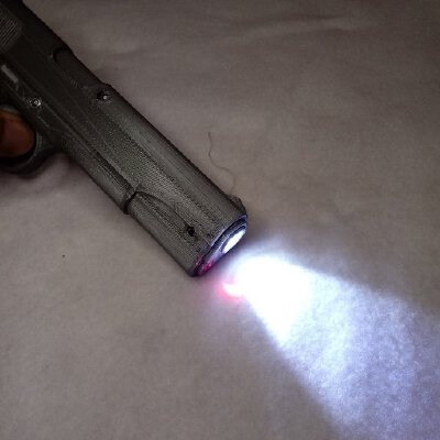 Absolutely Coolest  COLT 1911 Laser LED Q5 Torch Flash light | 3d print model