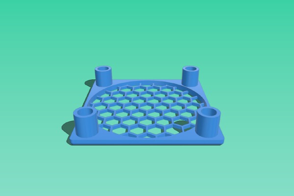 My Customized generic fan guard, filter, mesh WITH STUDS _ SPACERS | 3d print model