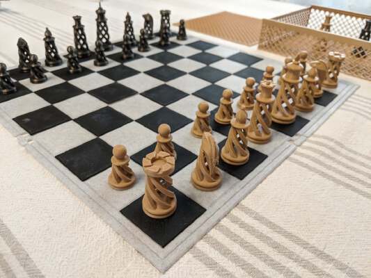 Thin Sectioned Chess Board with Box | 3d print model