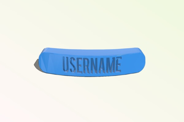 Steel series Rival Nameplate with engraved username | 3d print model