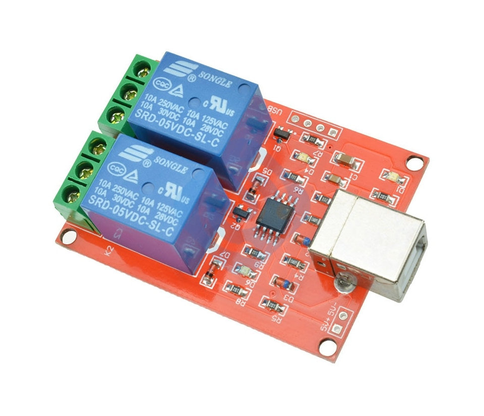 2-channel USB Relay Box