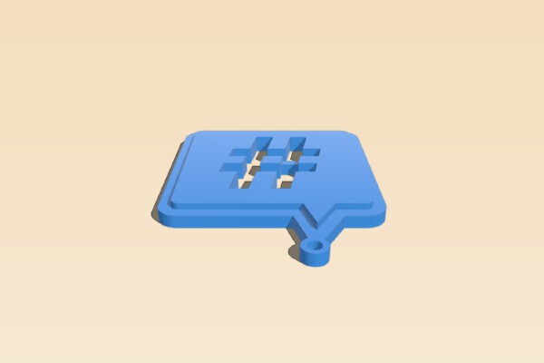 Hashtag # Earring | 3d print model
