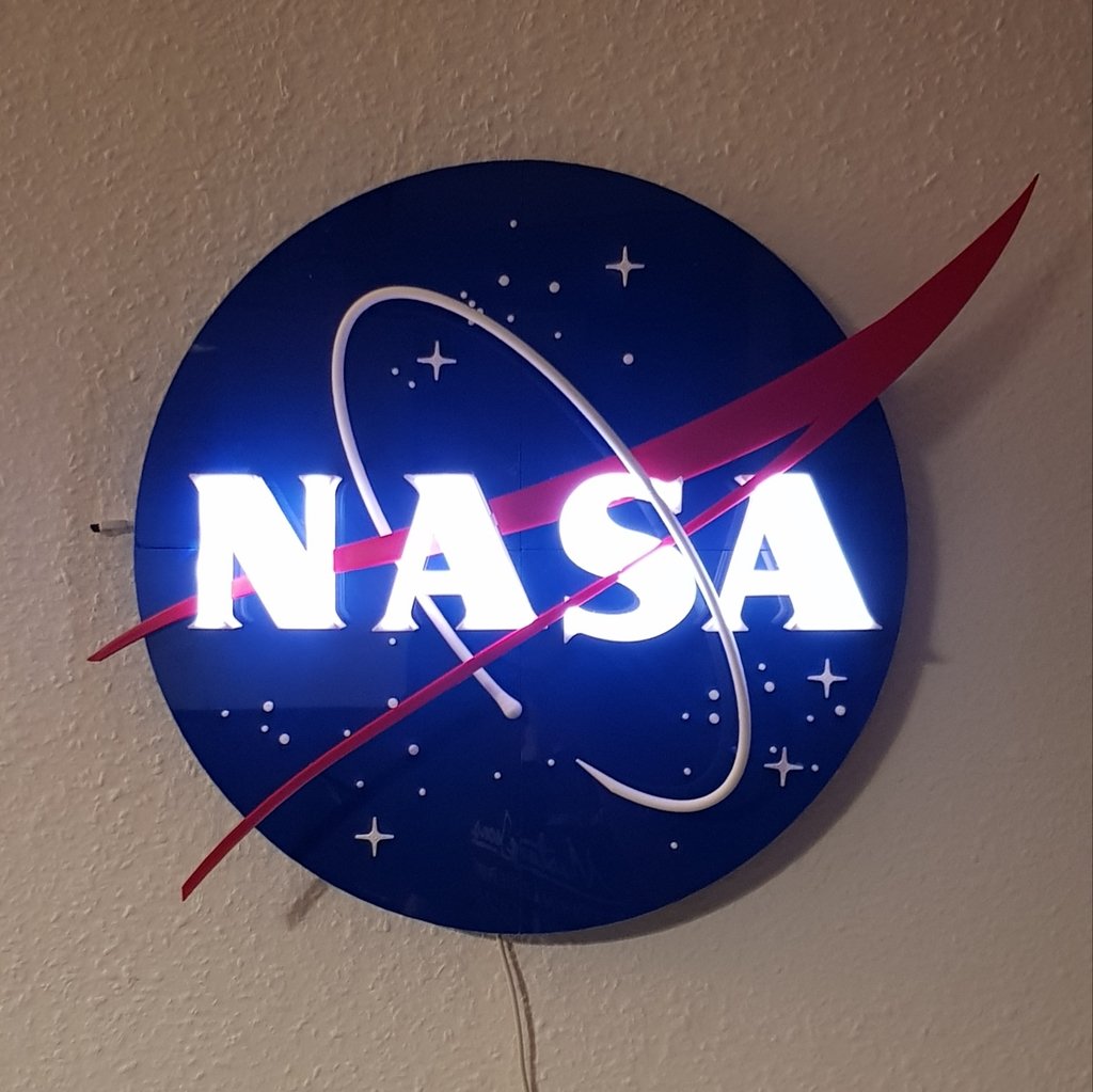 3D NASA Insignia _ Logo _ Sign _  - Lamp