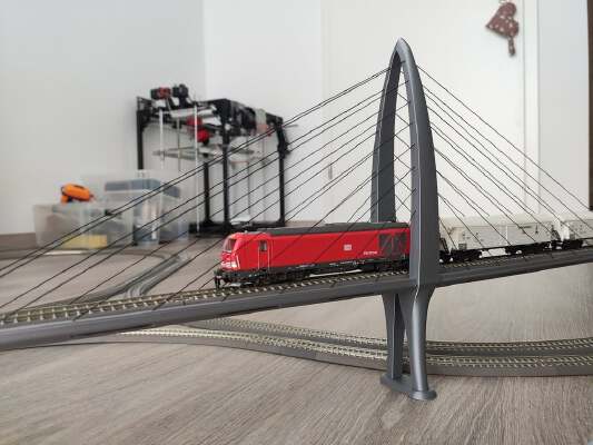 Schrägseilbrücke für Tillig TT Bettungsgleis | 3d print model