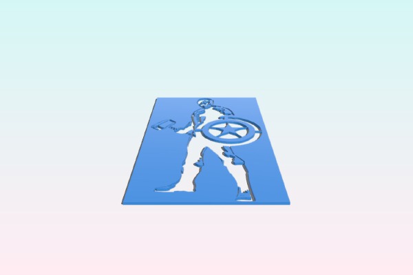 Captain America stencil 2 | 3d print model