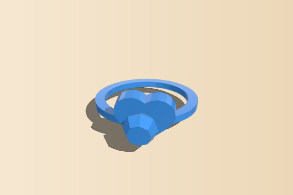 diamond heart ring version 2 | 3d print model