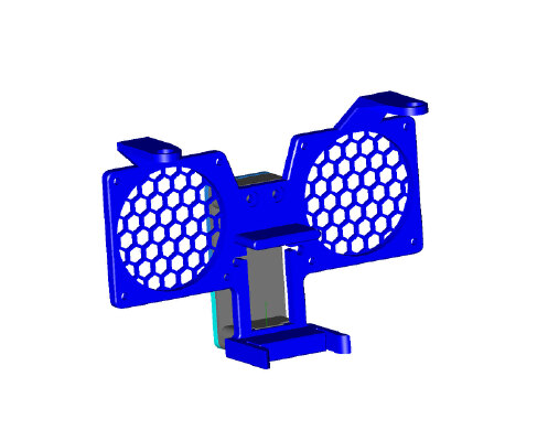 Asus RT-AC68U Wall mount bracket (REMIX) with 80mm fans | 3d print model