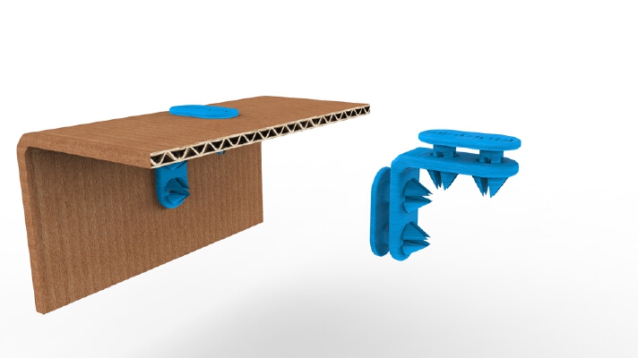 #kidraulic - cardboard 90° fold holder | 3d print model