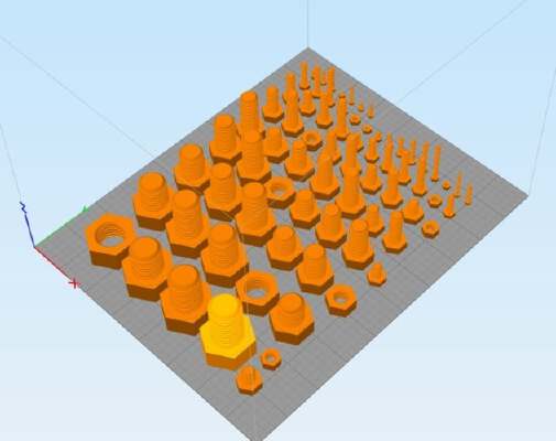 Most Common Metric Nut And Bolt - M2 through M20 | 3d print model