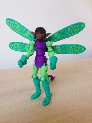 Tinkerplay Dragonfly Pixie character for dual material printing | 3d print model