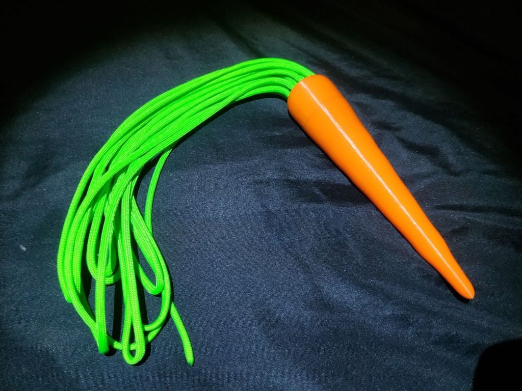 Carrot flogger for BDSM rope bunnies