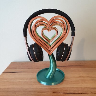 Love Hearts Headphone Stand | 3d print model
