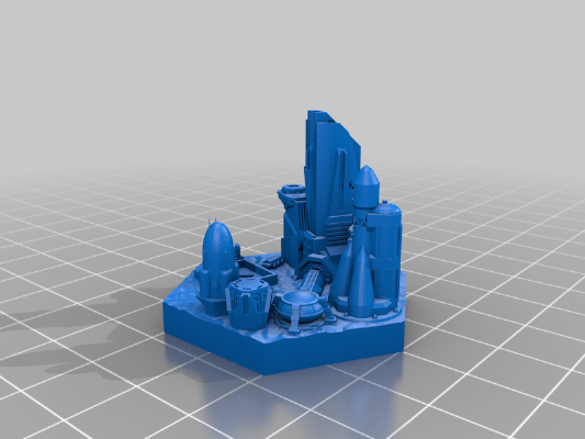 RifRaf Terraforming Mars Colonies Space Port City Tile | 3d print model