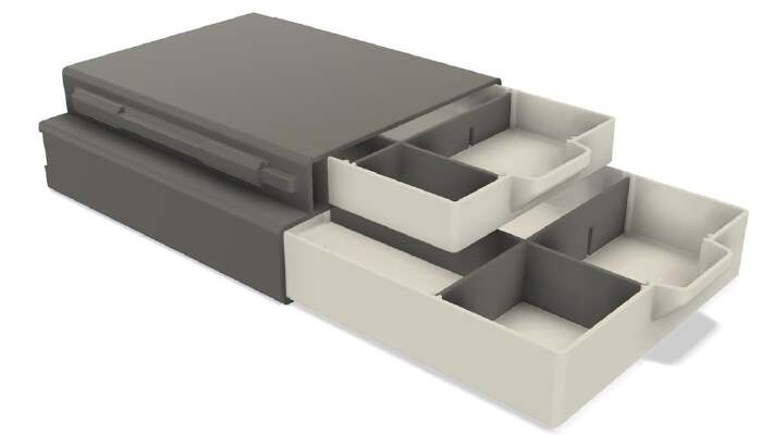 Ender 3 double drawer with organizers | 3d print model