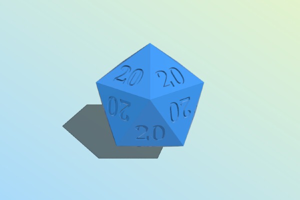 d20 all 20s For Players with Awful Rolls | 3d print model