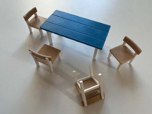 Dollhouse Dining Table Set | 3d print model