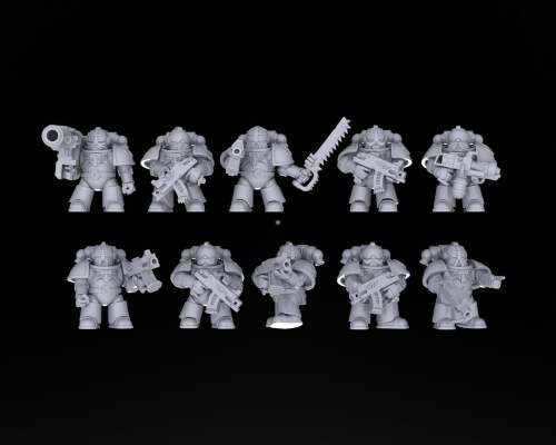 Armoured Space Dwarf Tactical Squad 28mm | 3d print model