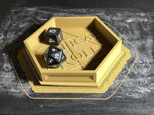 Hexagon Dice Tray (Small) for Munchkin: Critical Role | 3d print model