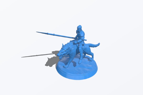 Knight riding a wolf | 3d print model