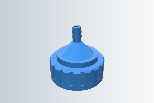 2L soda bottle cap with 4mm ID connector | 3d print model