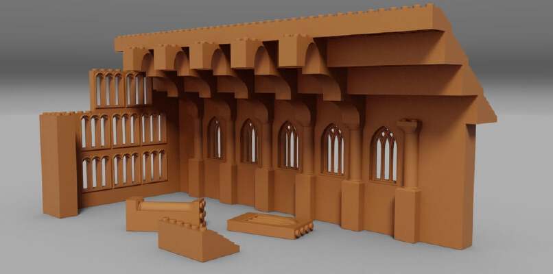 Castle Great Hall Lego Compatible | 3d print model