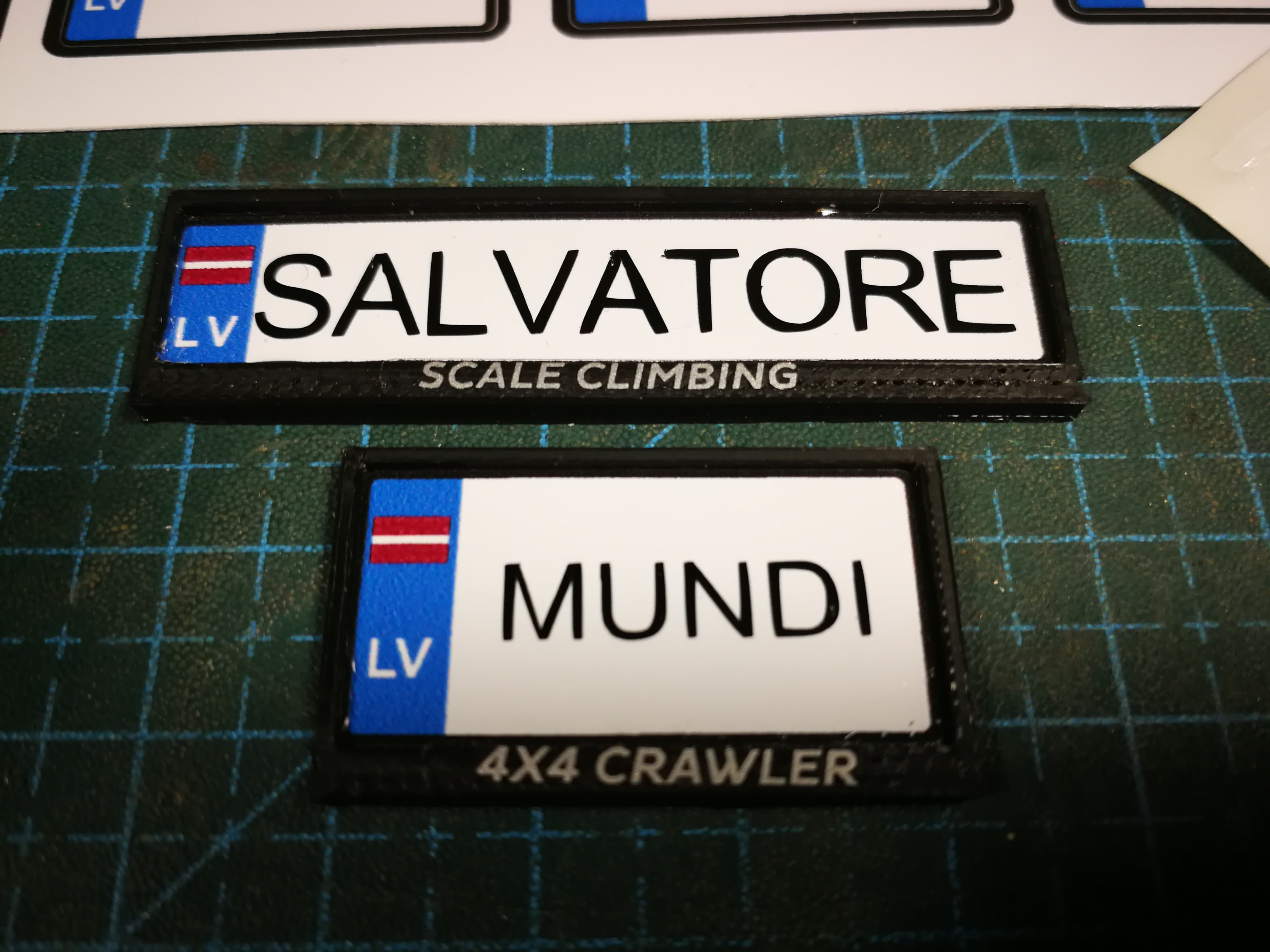 Licence plate frame, 1_10 scale for crawlers.