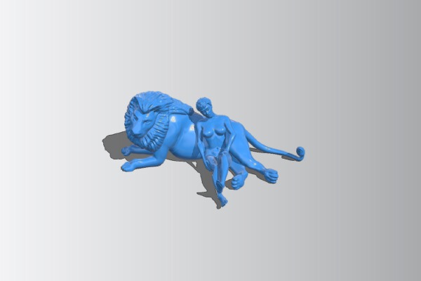 The Woman and the Lion | 3d print model