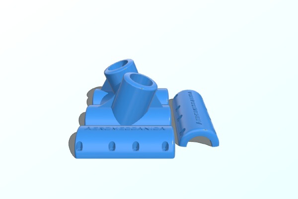 DJI Inspire 1-2 Style Middle arm clamp 25mm (Aeromeccanica Version) | 3d print model