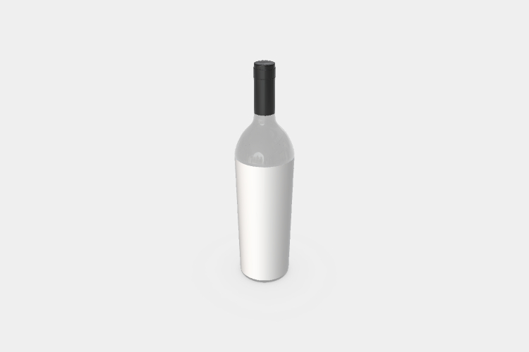 Transparent Classic Wine Bottle Mockup