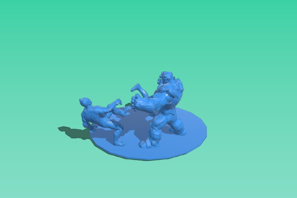thanos vs blackpanther and whitewolf | 3d print model