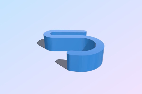 4mm glass door hook | 3d print model