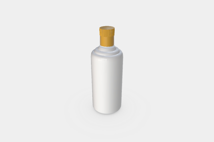 Ceramic Wine Bottle with yellow Cap Mockup