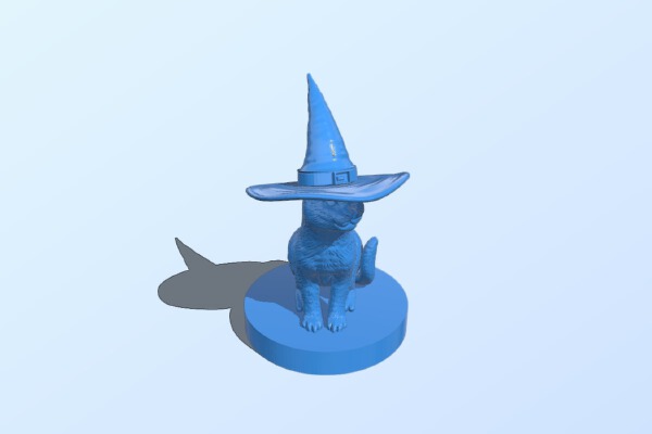 Cat with a witch hat | 3d print model