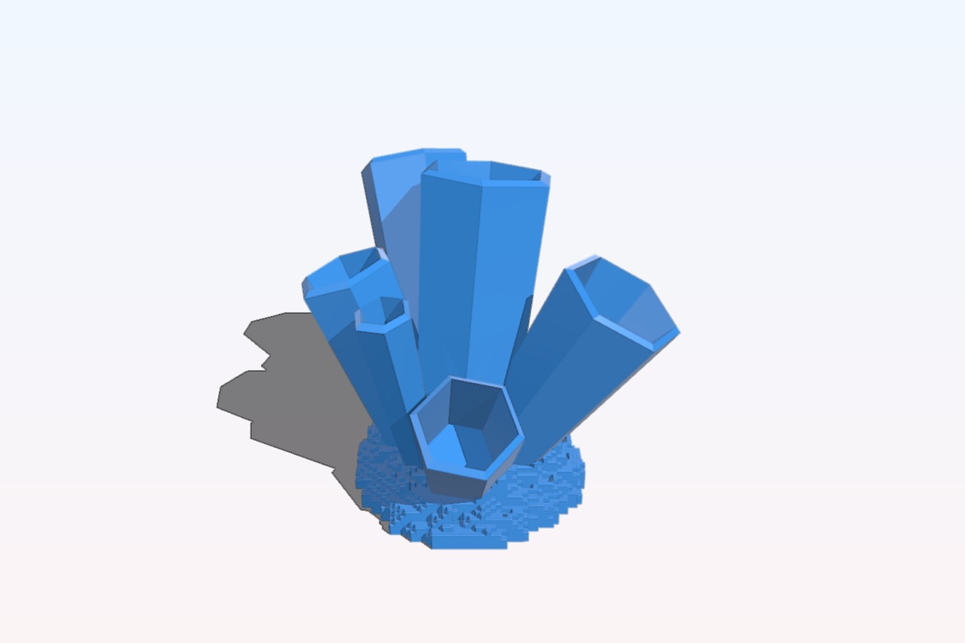 Crystal cluster pen holder