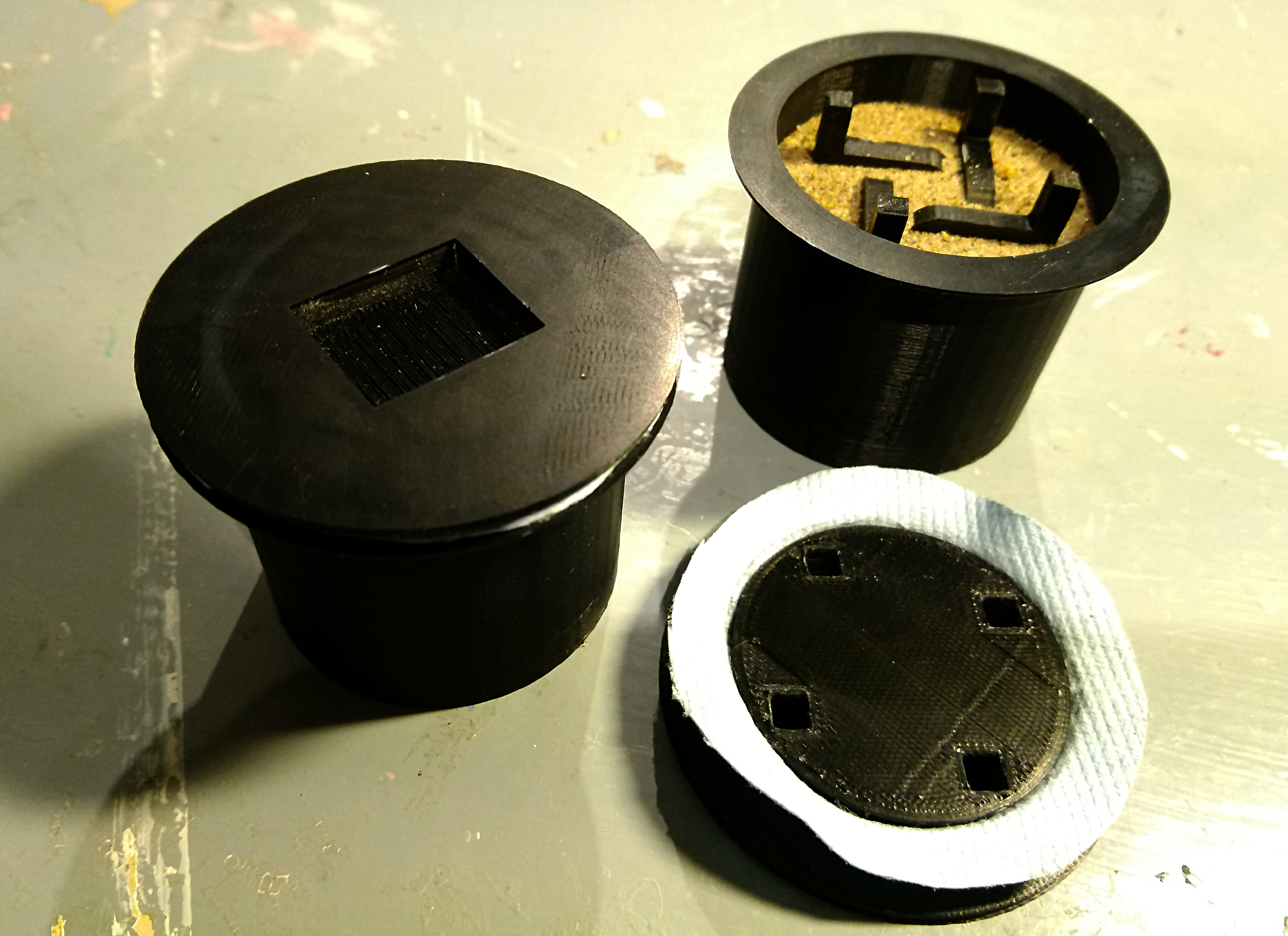 Recessed vibration absorber for Prusa I3 mk2