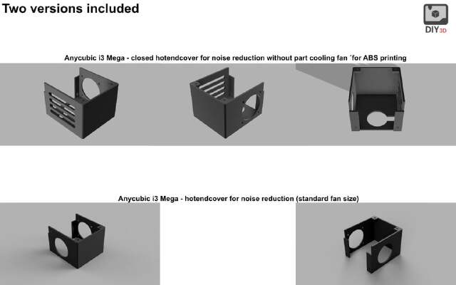 Anycubic i3 Mega - Hotend cover - noise reduction | 3d print model