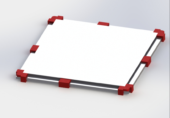 Adattatore piano vetro 200mm per prusa i3 Zonestar p802 - adapter bed glass | 3d print model