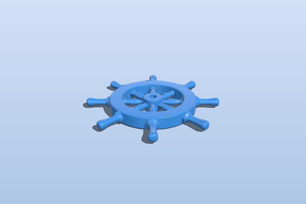 Wood ship's wheel - Barre à roue | 3d print model