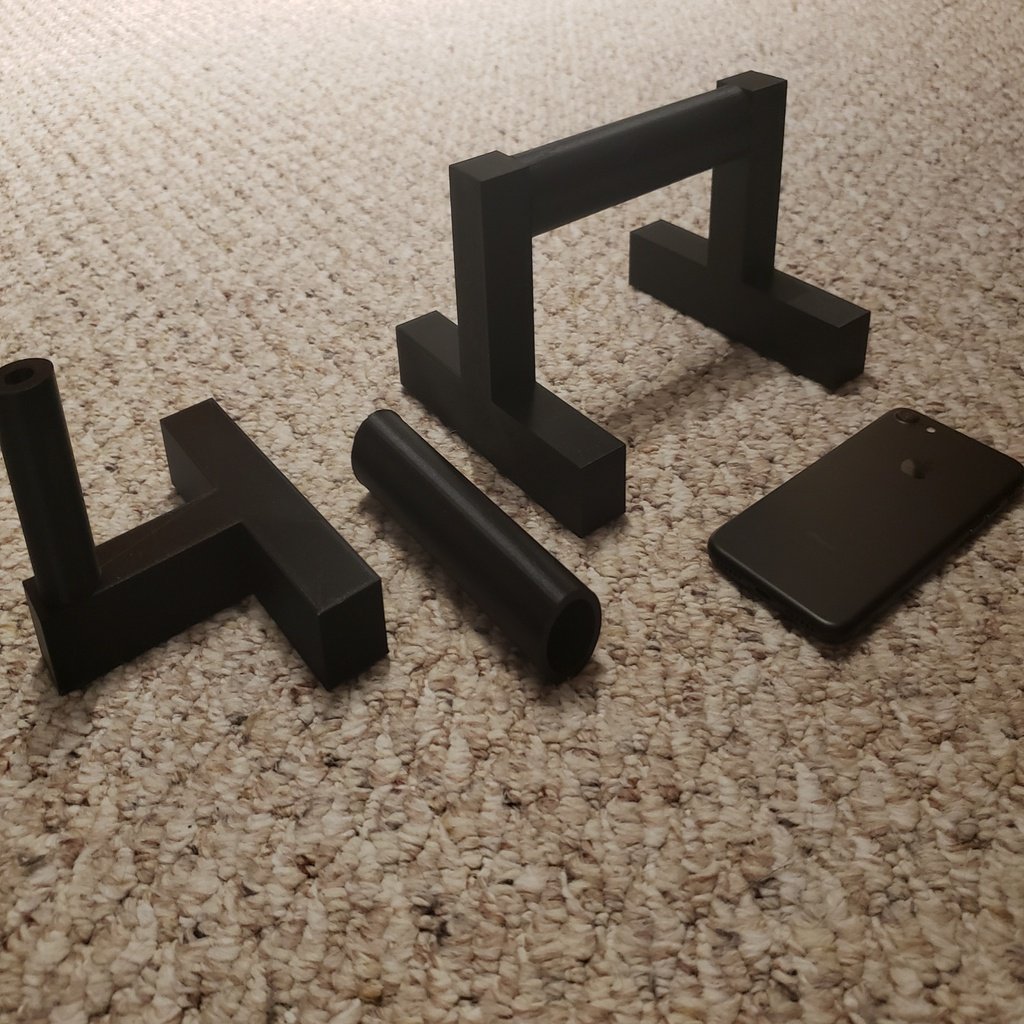 Pushup bars (NO SUPPORTS, 1 handle and 2 stands per bar, 6 pieces total, 572 grams)