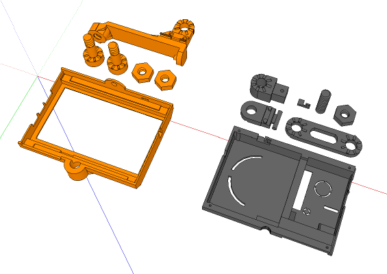 Raspberry Pi and 7" screen case - with mounting arm for 2020 extrusion | 3d print model