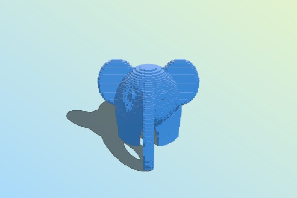 Voxel 3D Model ~Elephant ~ | 3d print model