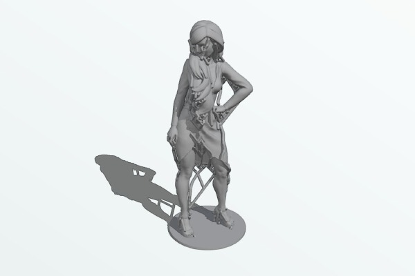 Long haired Lady | 3d print model
