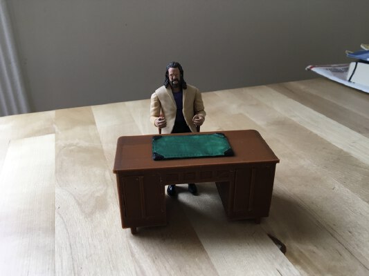 1940s Desk with working drawers and secret compartments (1_18 scale) | 3d print model