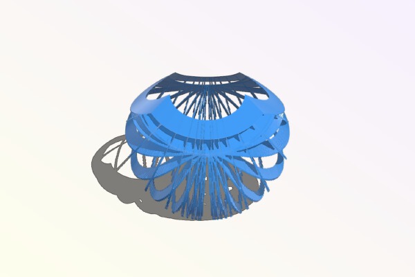 Stereographic projection flat parabolas | 3d print model