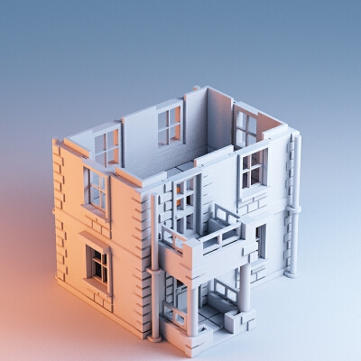 Printable Town House 1 | 3d print model