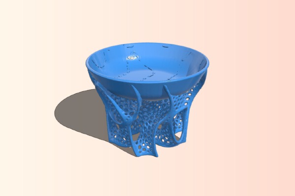 Serving Bowl with Voronoi Gyroid Base | 3d print model