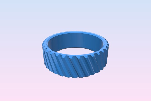 Helical Gear Wedding Ring | 3d print model