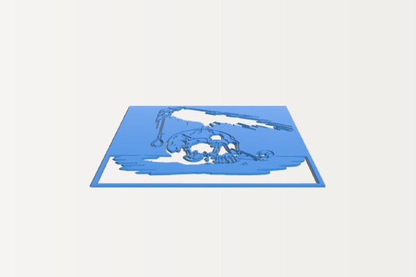 Raven Skull stencil | 3d print model